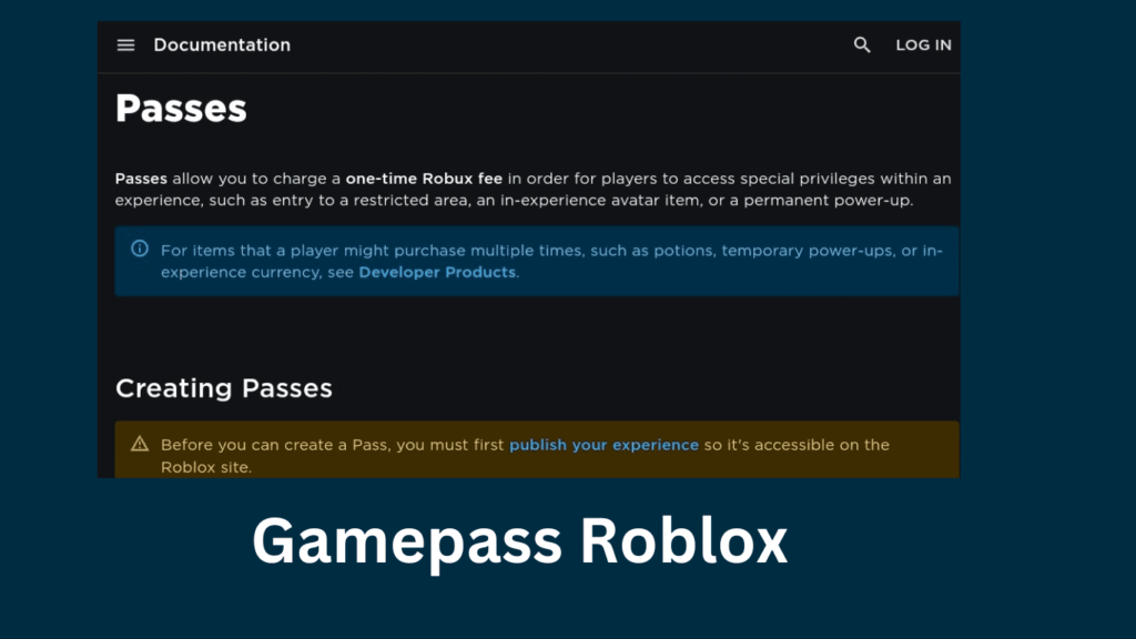 create gamepass Roblox homepage